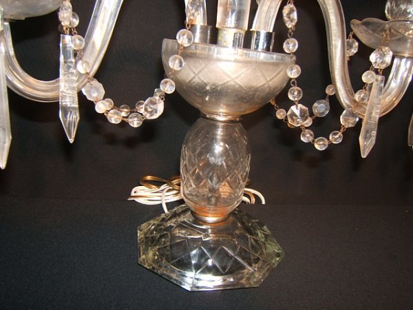 2 Antique Crystal Table Lamps - 2