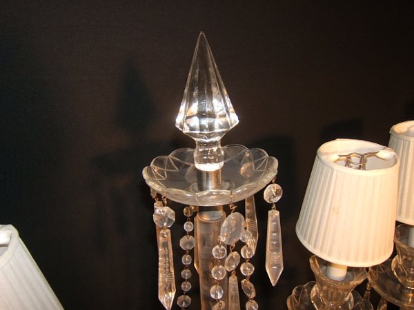 2 Antique Crystal Table Lamps - 3
