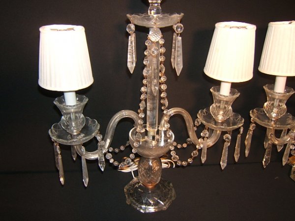 2 Antique Crystal Table Lamps - 6