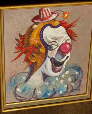 W.T. Howard 1969 Painting of a Clown