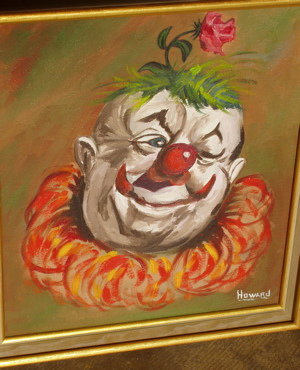 W.T. Howard 1969 Painting of a Clown