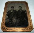 381: Antique Military Tin Type 2 Soldiers