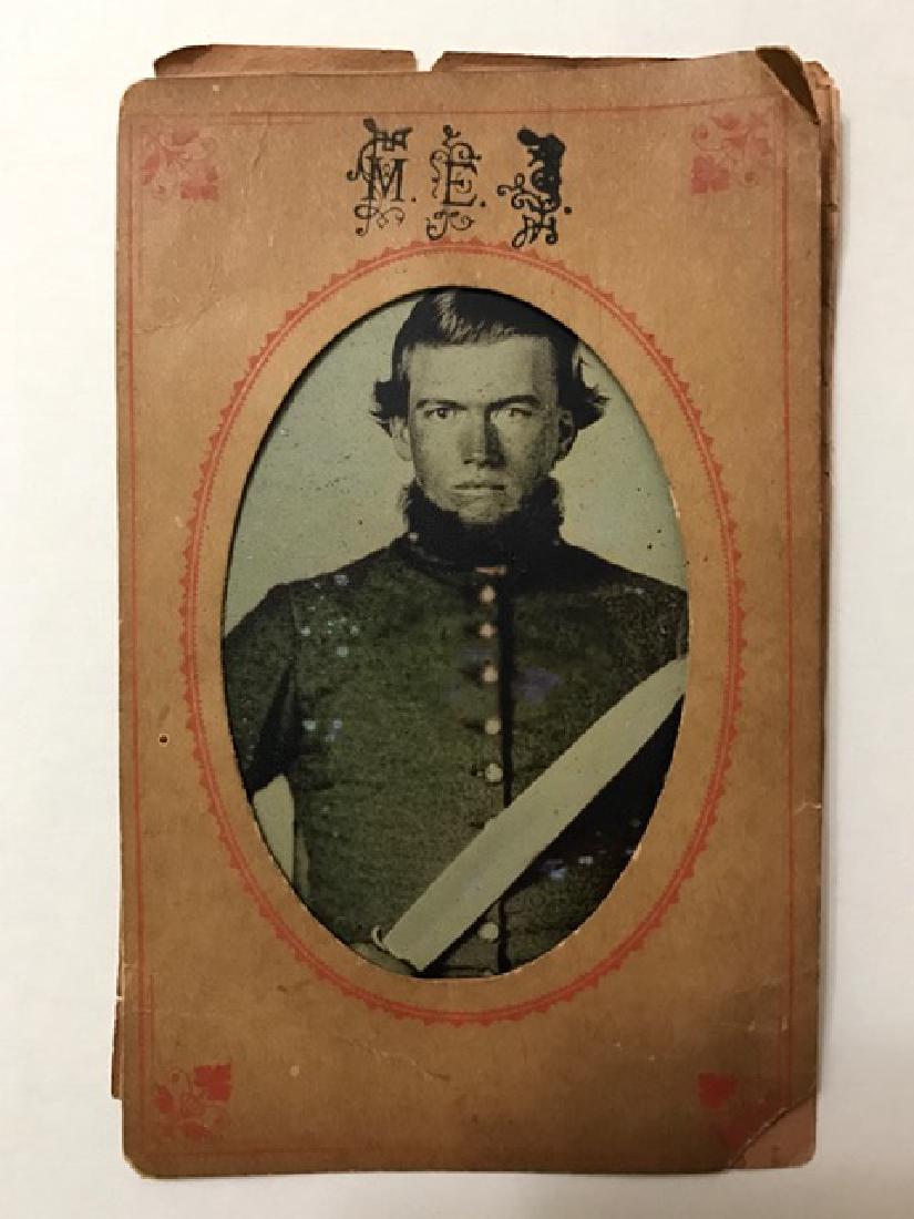 1860's CIVIL WAR Full Dress Tin Type Photograph: Soldier in Full Dress Militant with Weapon Multiple Photos Posted