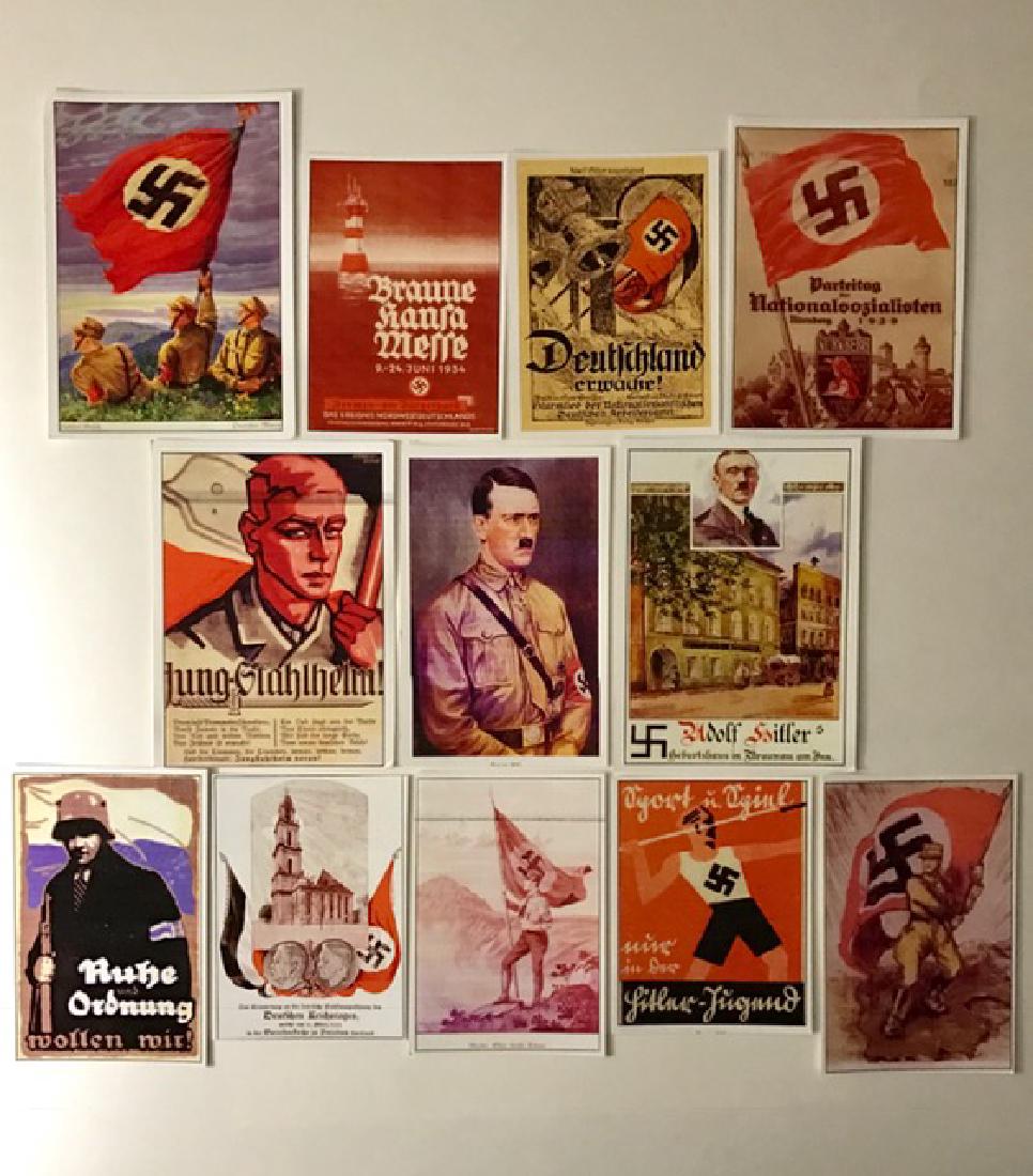 Lot of 12 Adolf Hitler Nazi Campaign Propaganda: LOT OF 12 - Card Stock - All Different