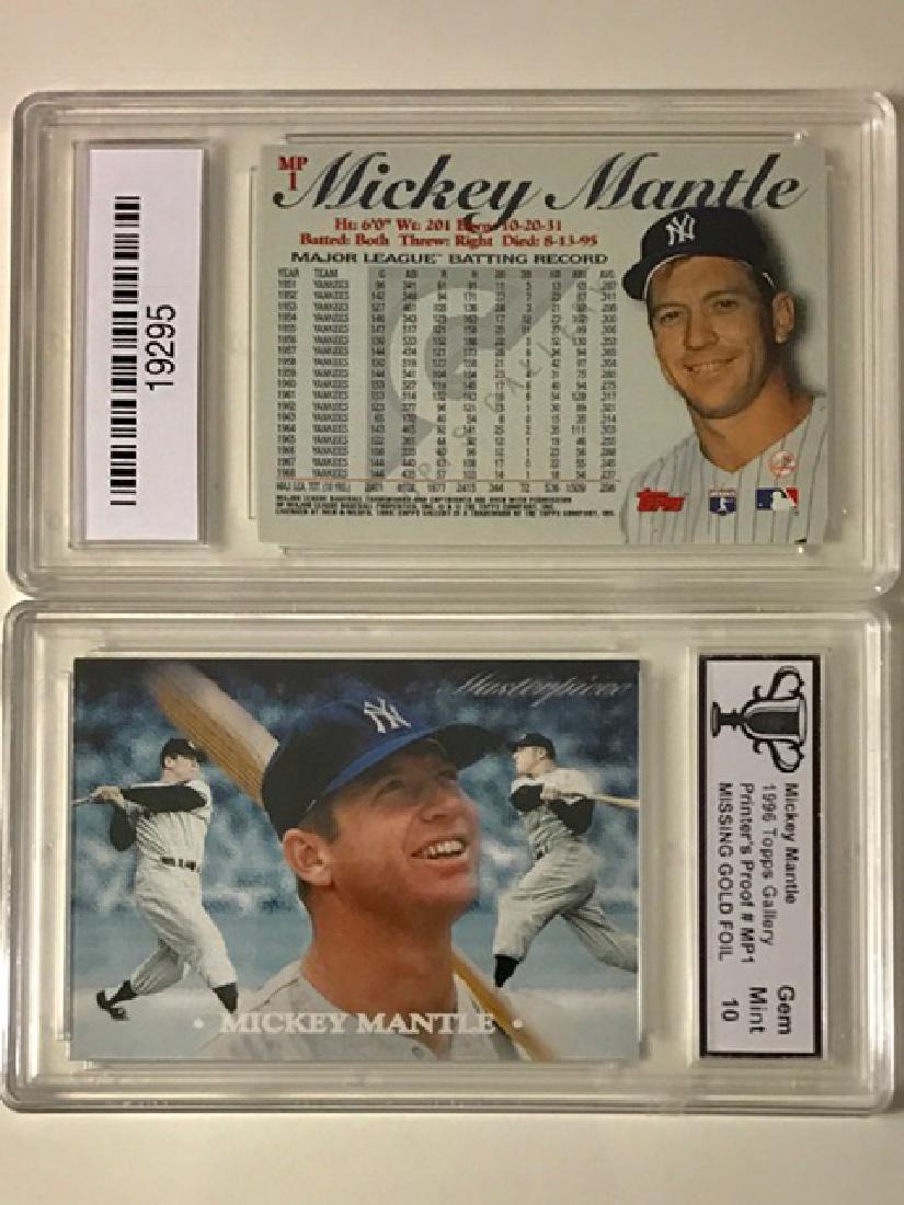 MICKEY MANTLE Printerâ€™s Proof Error Baseball Card: Very Rare â€“ Missing Gold Foil Printerâ€™s Proof Error Card Gem Mint 10 â€“ Great Card