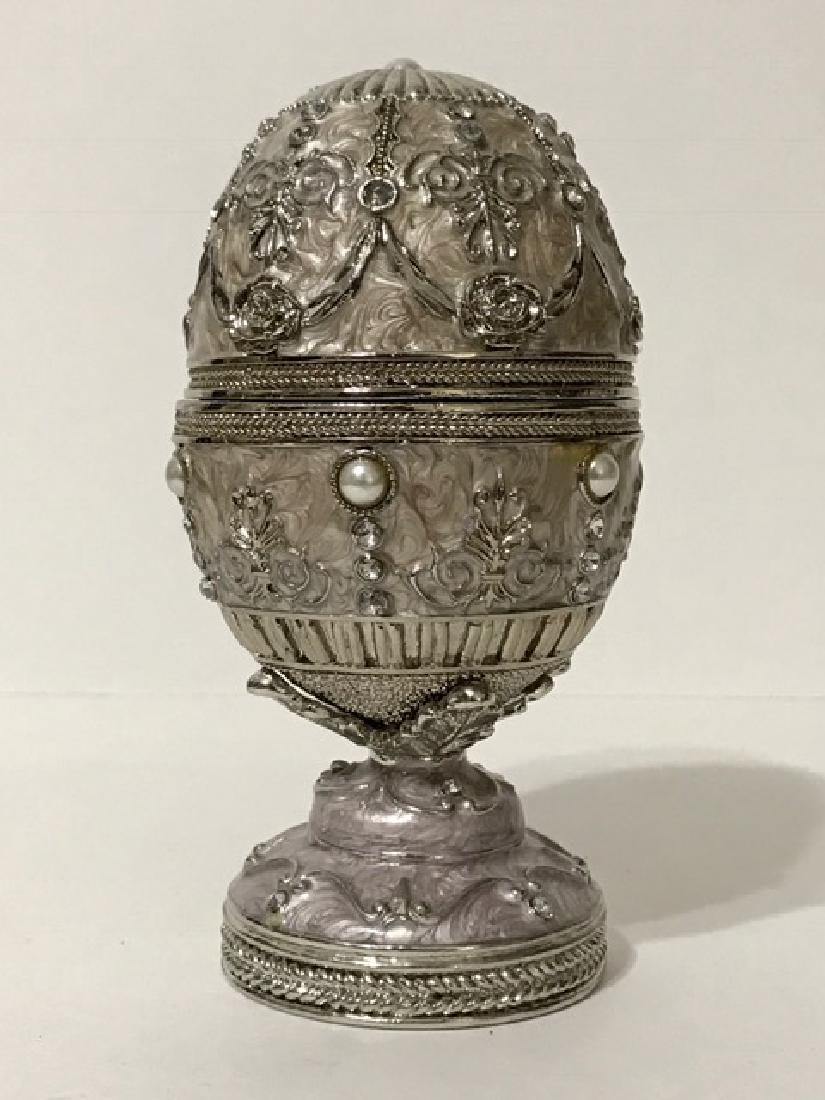 Elegant Fully Enameled EGG Trinket/Music Box: Working â€“ Must See all Photos