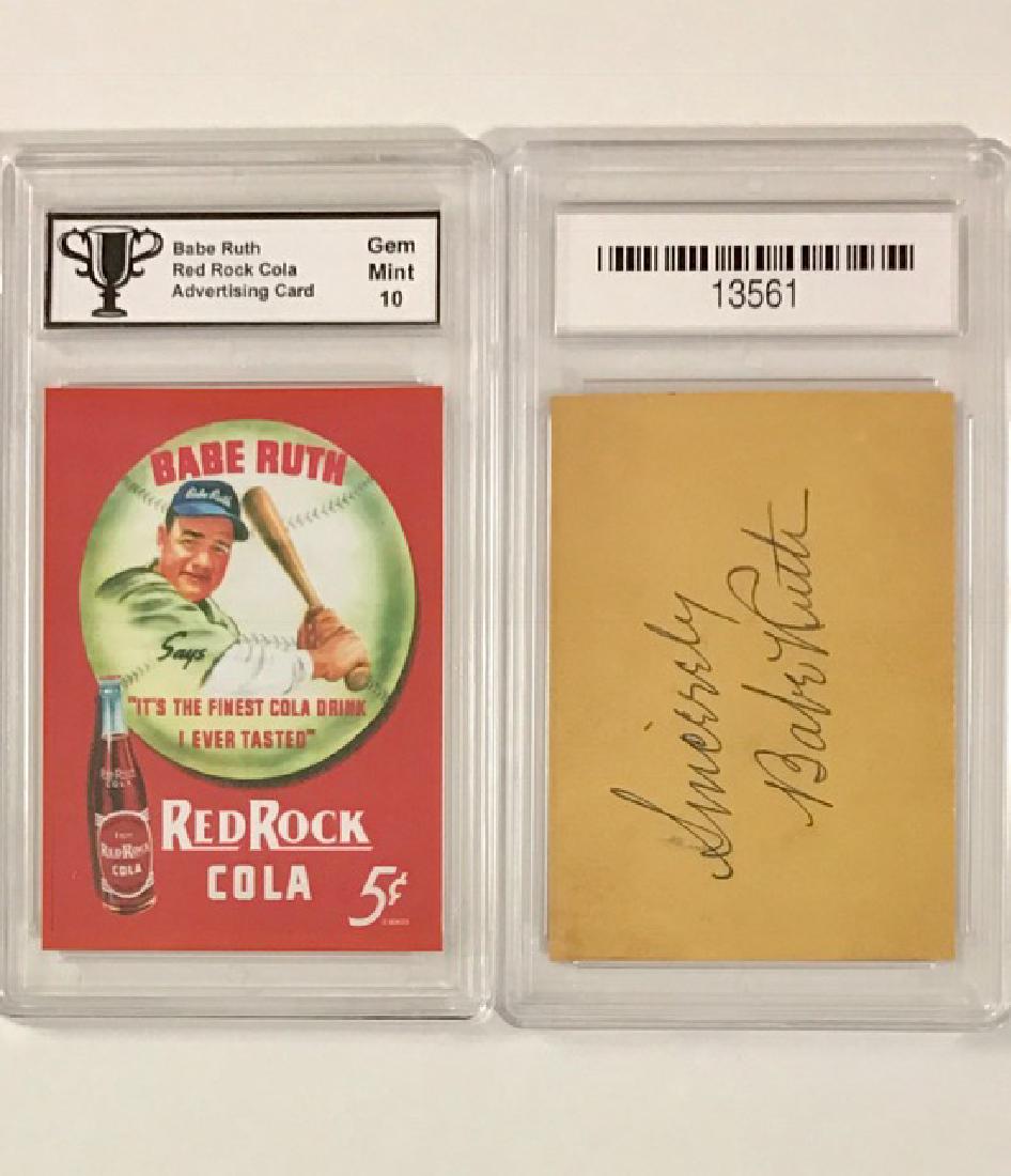 BABE RUTH Gem Mint 10 Advertising Baseball Card: RED ROCK COLAâ€ â€“ Gem Mint 10