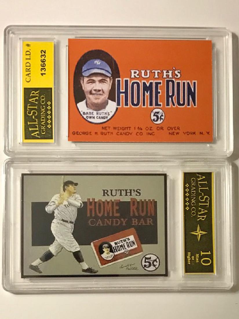 BABE RUTH Gem Mint 10 Advertising Baseball Card: RUTH HOME RUN CANDY BARâ€ Advertising Card