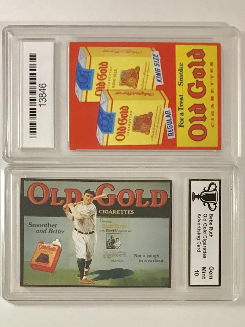 BABE RUTH Gem Mint 10 Advertising Baseball Card: â€œOLD GOLD CIGARETTESâ€ â€“ Gem Mint 10