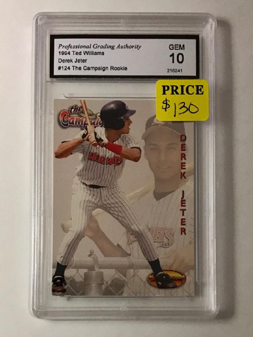 Gem Mint 10 DEREK JETER Rookie Baseball Card: Gem Mint 10 DEREK JETER Rookie Baseball Card