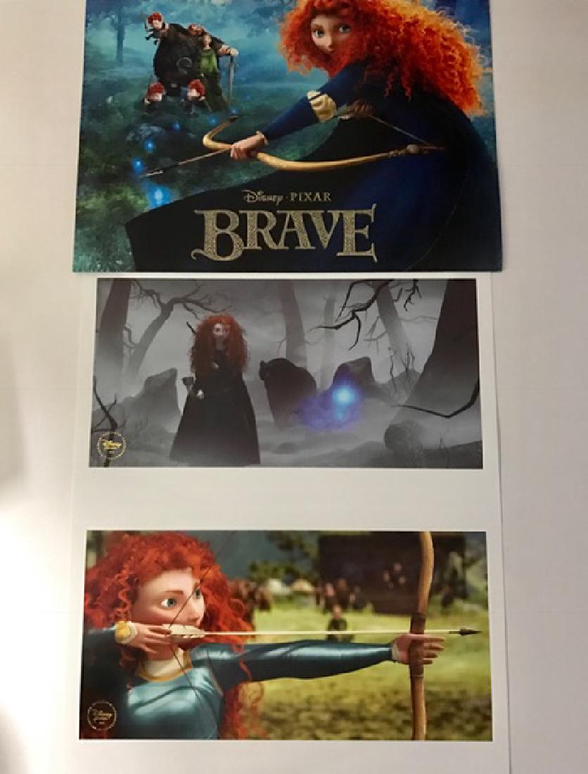 Lot of 2 Authentic Disneyâ€™s â€œBRAVEâ€ Lithographs: 11â€ x 14â€ with COA Foil Disney Seals