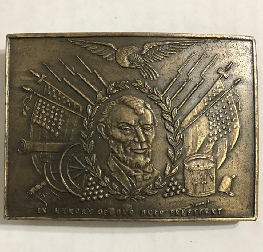 Official Civil War/Abraham Lincoln Belt Buckle: Official Design Approved by Mrs. Abraham Lincoln Memoriam Belt Buckle - Multiple Photos Posted