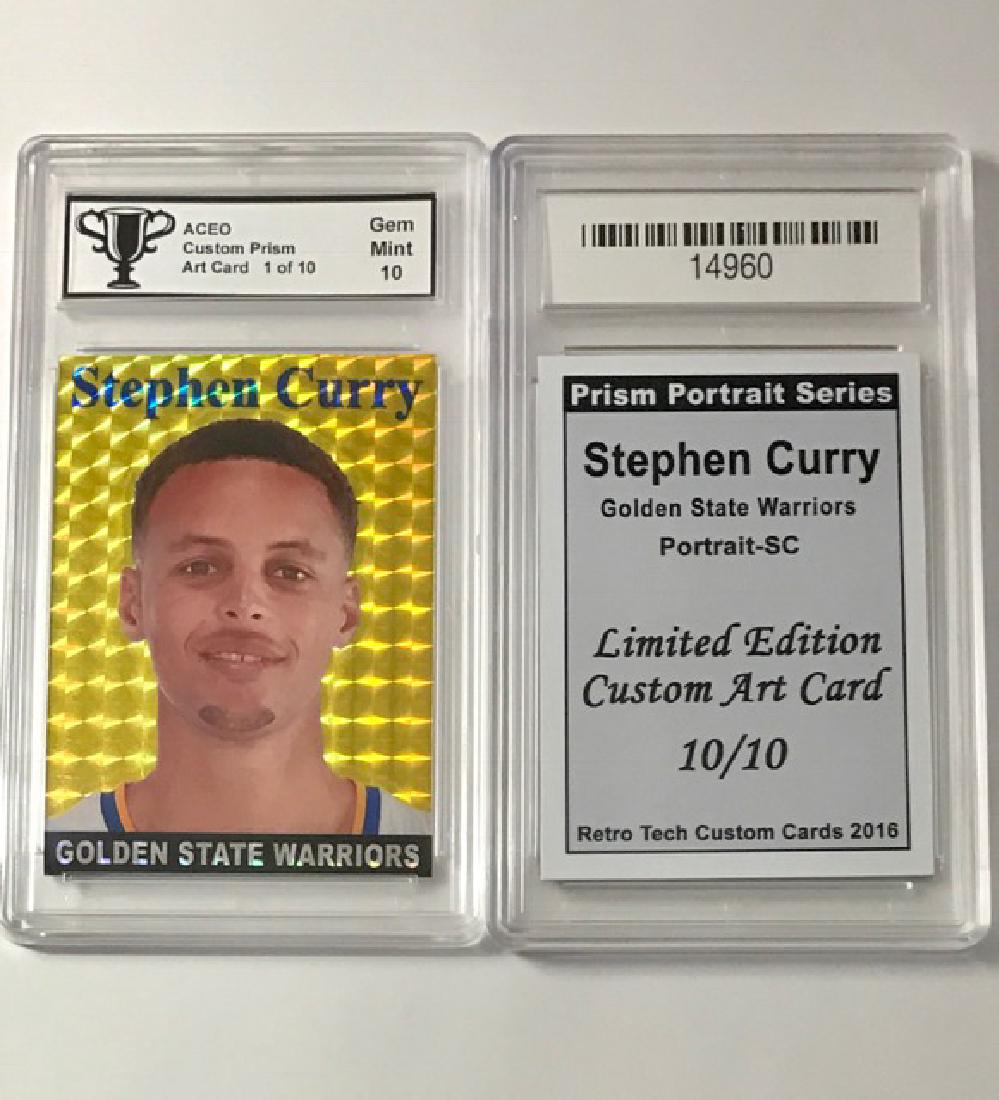 Scarce STEPHEN CURRY Custom Prism Basketball Card (1 of 1)