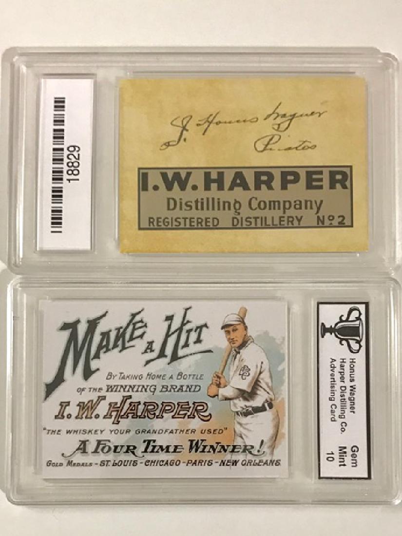 HONUS WAGER Gem 10 Advertising Baseball Card: “HARPER DISTILLING COMPANY” – Gem Mint 10
