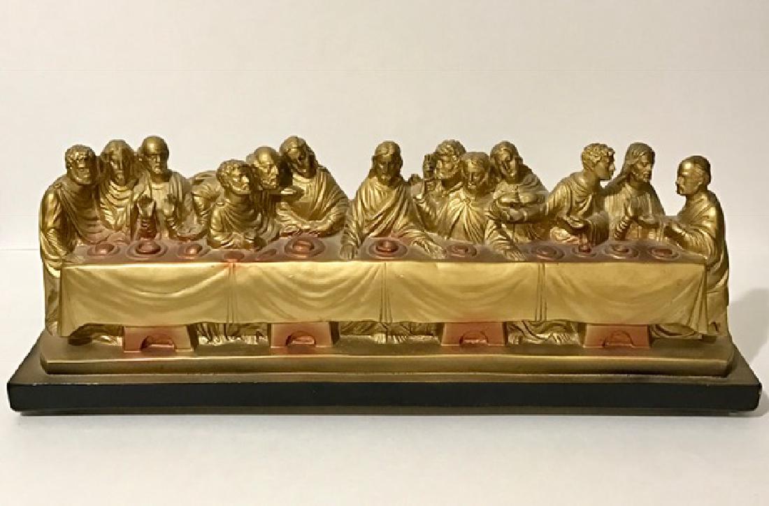 Large 1950’s Signed Gilded LAST SUPPER Sculpture (1 of 1)