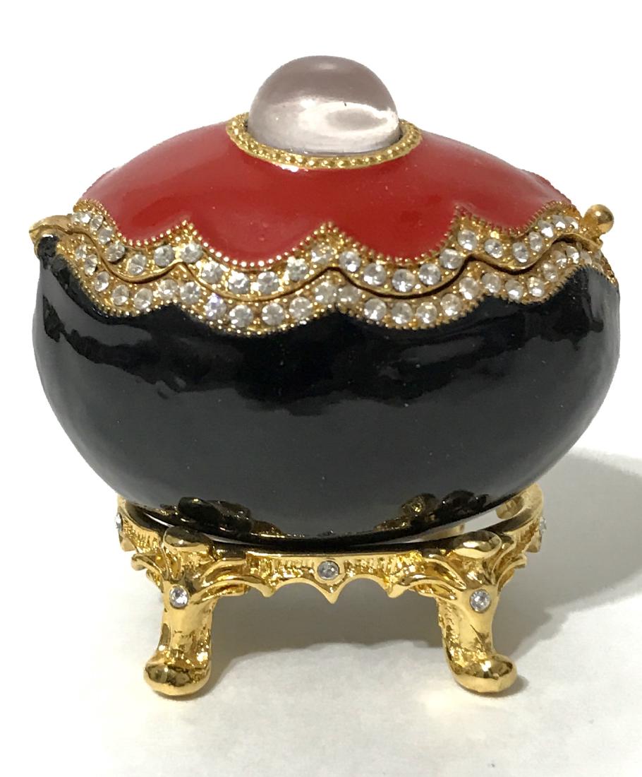 Signed FABERGE inspired Jeweled & Enameled Egg: Elegant Piece