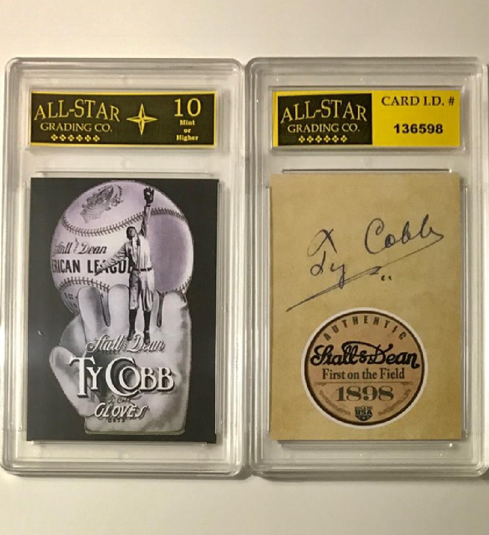 TY COBB Gem Mint 10 Advertising Baseball Card: “STALL & DEAN” Baseball Gloves