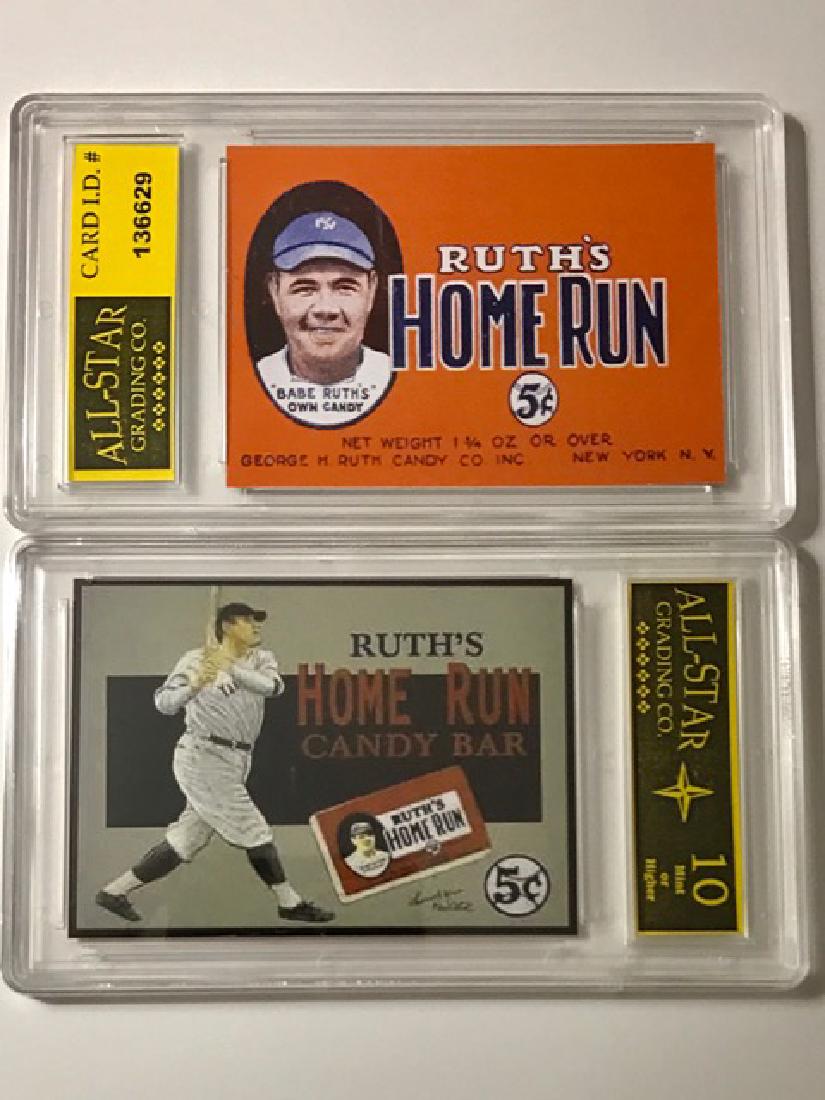 BABE RUTH Gem Mint 10 Advertising Baseball Card: “RUTH HOME RUN CANDY BAR” Advertising Card