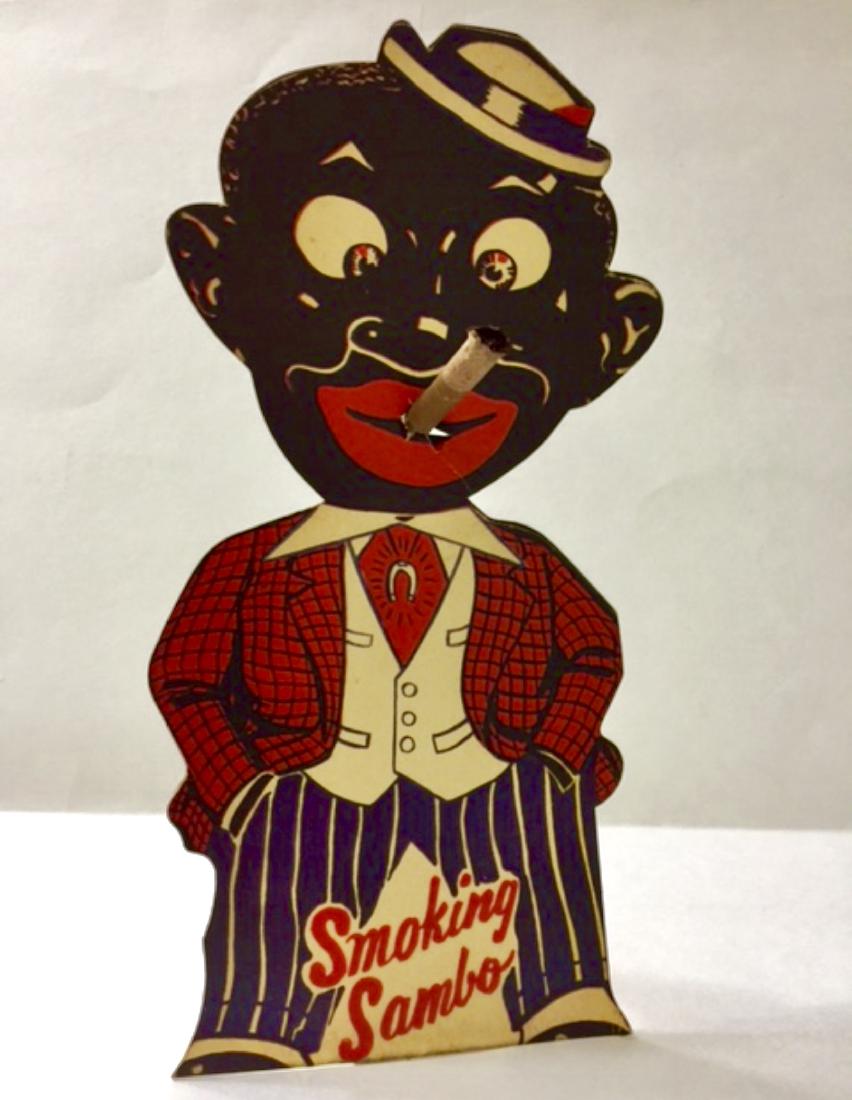 1930’s Black Americana Tobacco Store Display Ad: SMOKIN SAMBO - Counter Top Display – 11” Tall