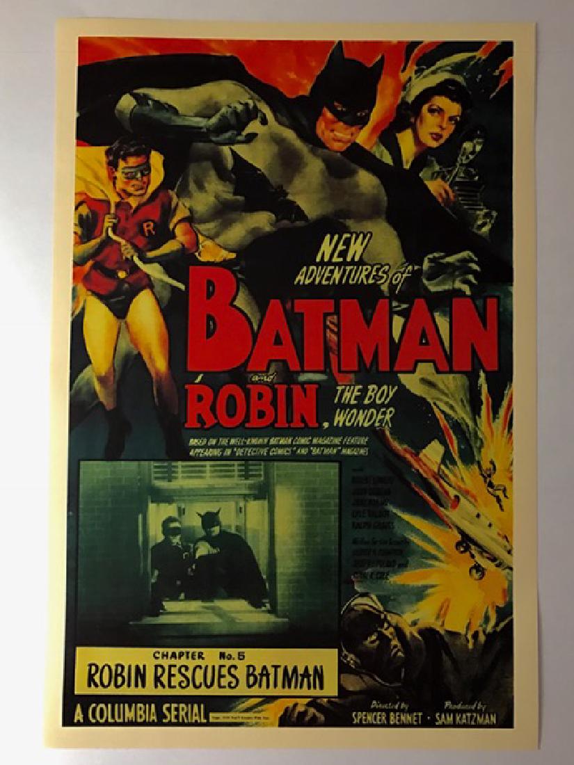 BATMAN & ROBIN Movie Theatre Lobby Card Poster: ROBIN RESCUES BATMAN 12” x 18” Print Date Unknown