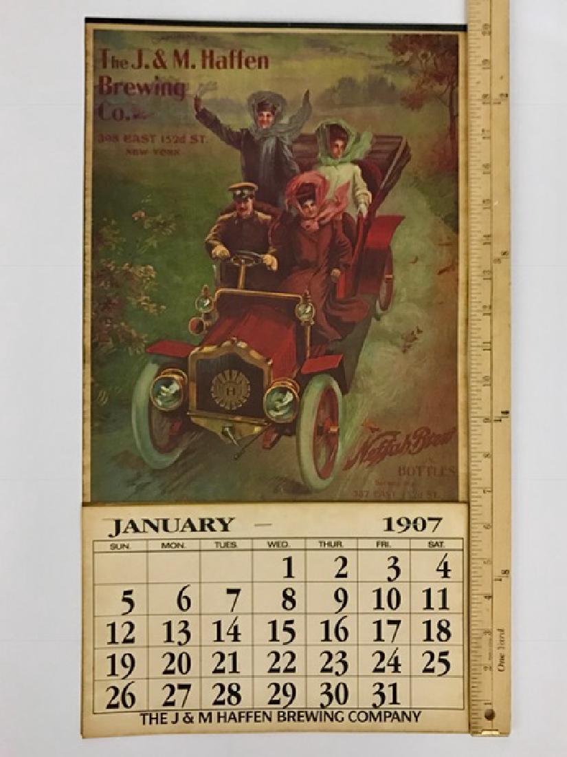 1907 - J & M HAFFEN Brewing Company Calendar: Beautiful Condition – 20” x 14”