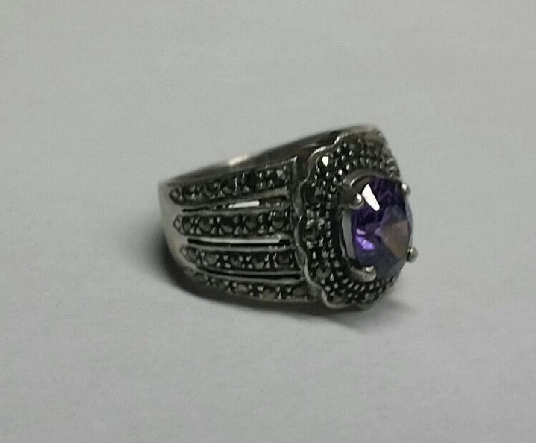 Sterling Silver & Marcasite Cocktail Ring: Sterling Silver & Marcasite Cocktail Ring
