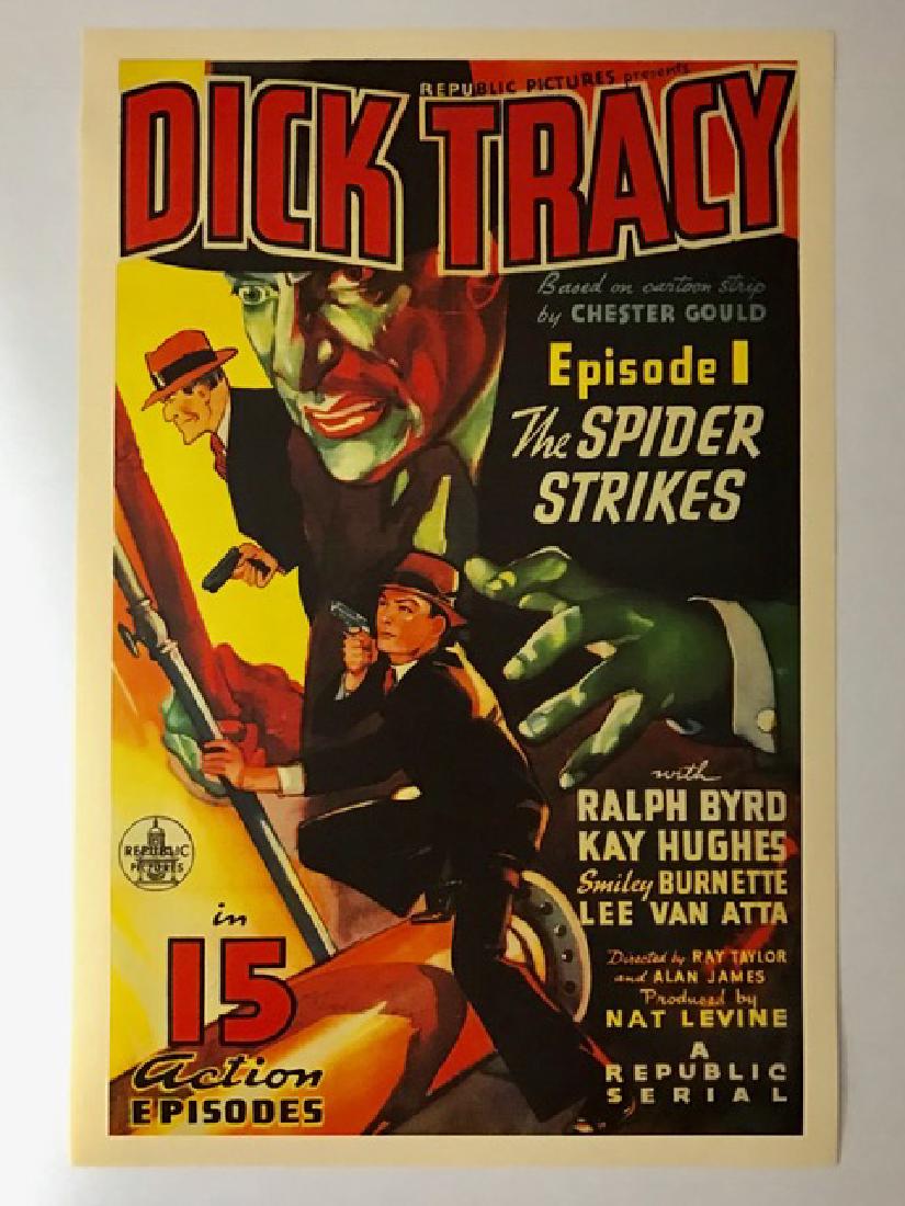 1930’s DICK TRACY Movie Theatre Lobby Card Poster: EP. 1 The Spider Strikes 12” x 18” Print Date Unknown