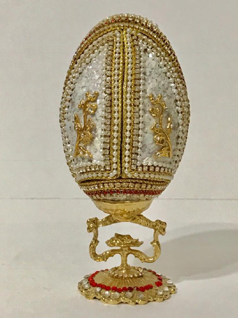 7” Beautiful Hand Decorated Natural Goose EGG: Must See all Photos to Appreciate