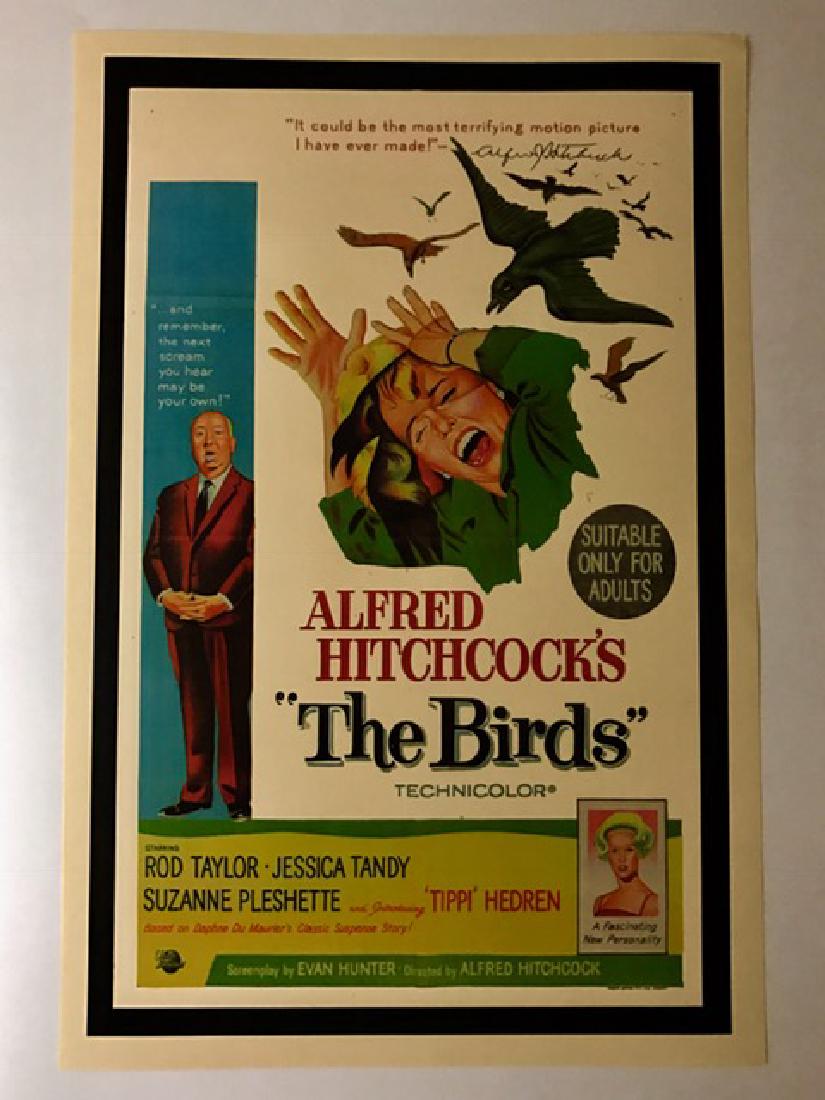 Alfred Hitchcock’s “THE BIRDS” Lobby Card Poster: 12” x 18” Theatre Lobby Poster - Print Date Unknown