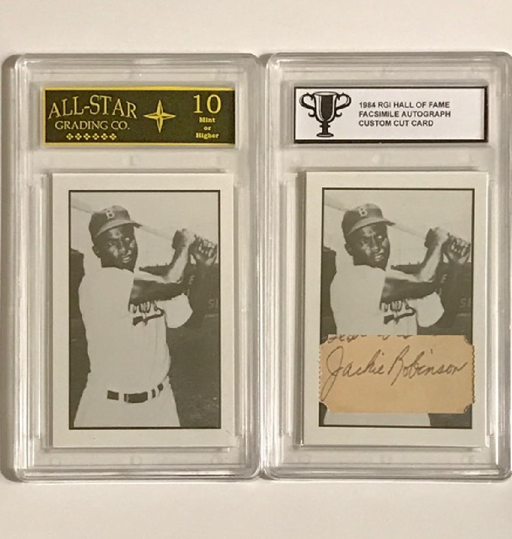 Lot of 2 Custom JACKIE ROBINSON Baseball Cards: Vintage - Rare Lot of 2 - Graded Gem Mint 10