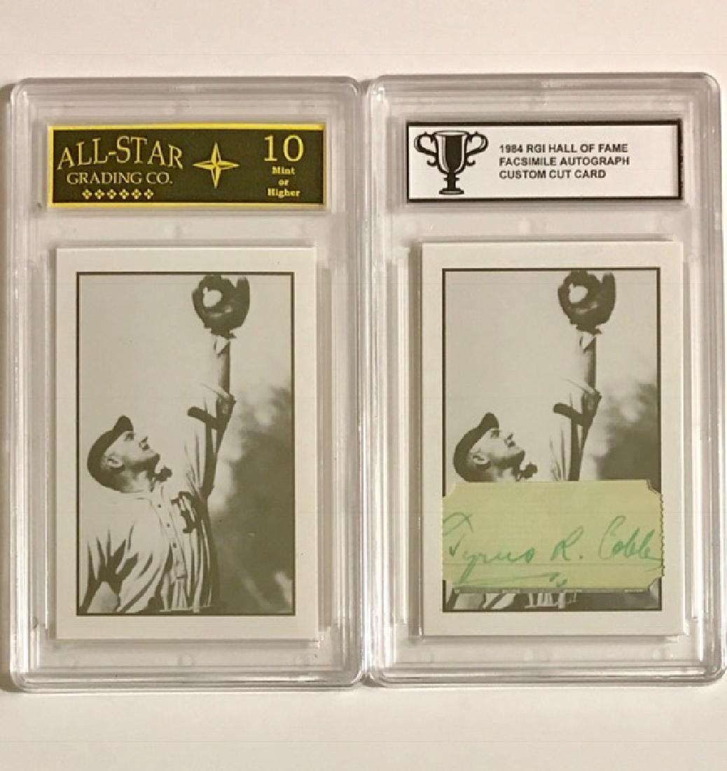 Lot of 2 Custom Encased TY COBB Baseball Cards: Vintage - Rare Lot of 2 - Graded Gem Mint 10