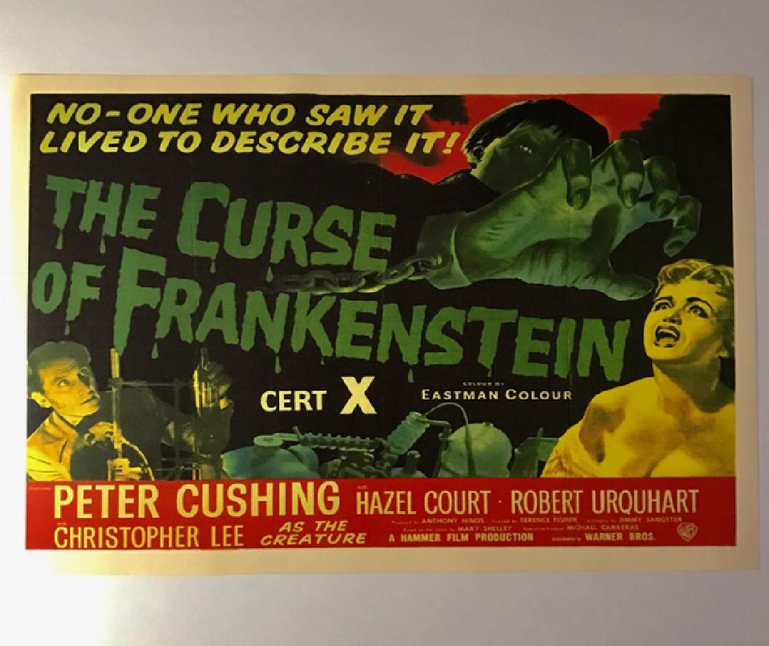 1957 The Curse of Frankenstein Movie Lobby Poster: Movie Theatre Lobby Card 12” x 18” Print Date Unknown