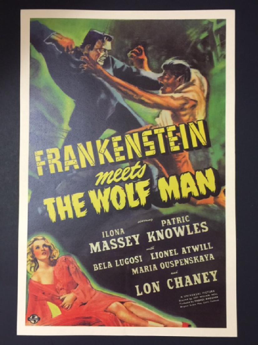 1943 Frankenstein Meets the Wolfman Lobby Poster: Movie Theatre Lobby Card 12” x 18” Print Date Unknown