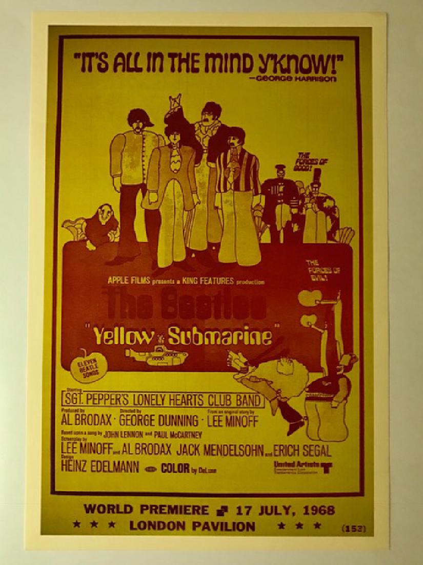 1960’s The BEATLES Movie Theatre Lobby Card Poster: YELLOW SUBMARINE - 12” x 18” Print Date Unknown