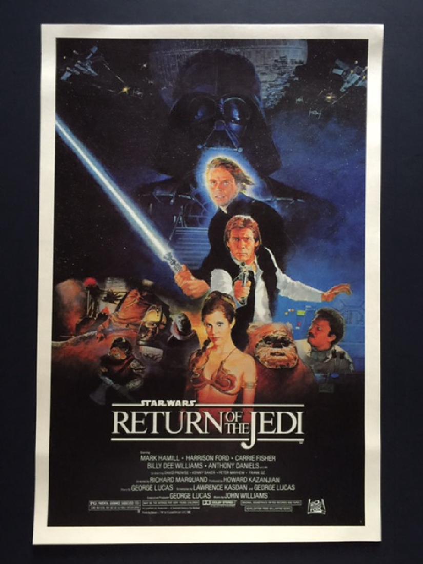 1983 STAR WARS Movie Theatre Lobby Card Poster: The Return of the Jedi - 12” x 18” Print Date Unknown