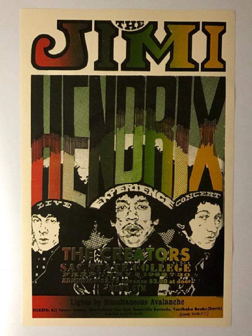 1968 JIMI HENDRIX Experience Music Concert Poster: The JIMI HENDRIX Experience Concert Poster 12” x 18” - Print Date Unknown