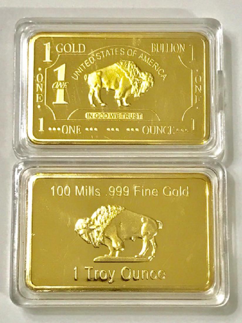 1 Troy Ounce .999 Fine Gold Clad Buffalo Bar: 1 Troy Ounce .999 Fine Gold Clad Buffalo Bar