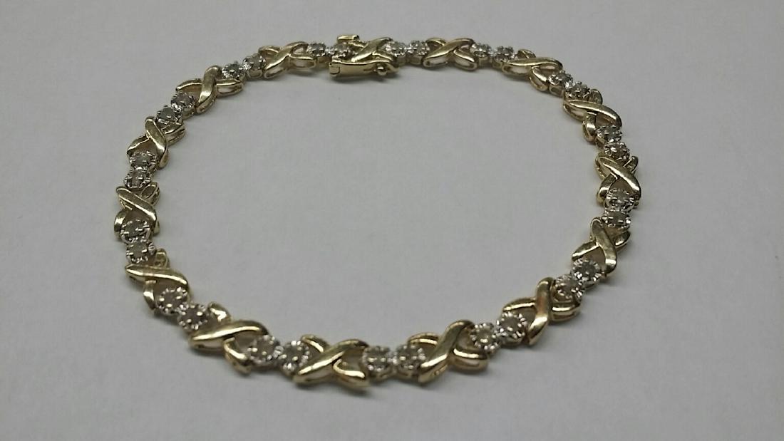 Vintage 14k Gold & Diamond Bracelet: 7.29 grams