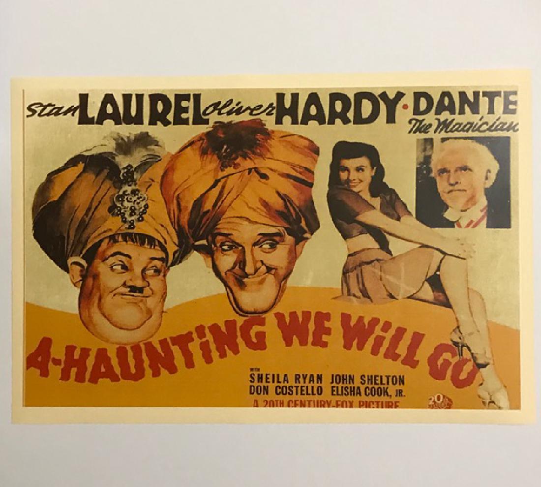 LAUREL & HARDY Movie Theatre Lobby Card Poster: A Haunting We Will Go - 12” x 18” Print Date Unknown