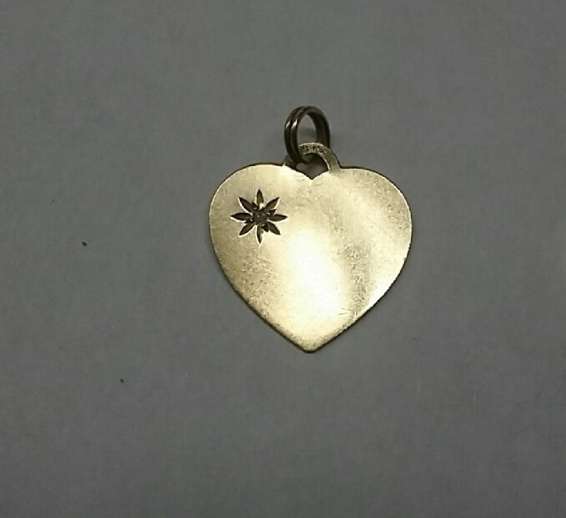 10k Gold & Diamond Vintage Heart Pendant: 10k Gold & Diamond Vintage Heart Pendant