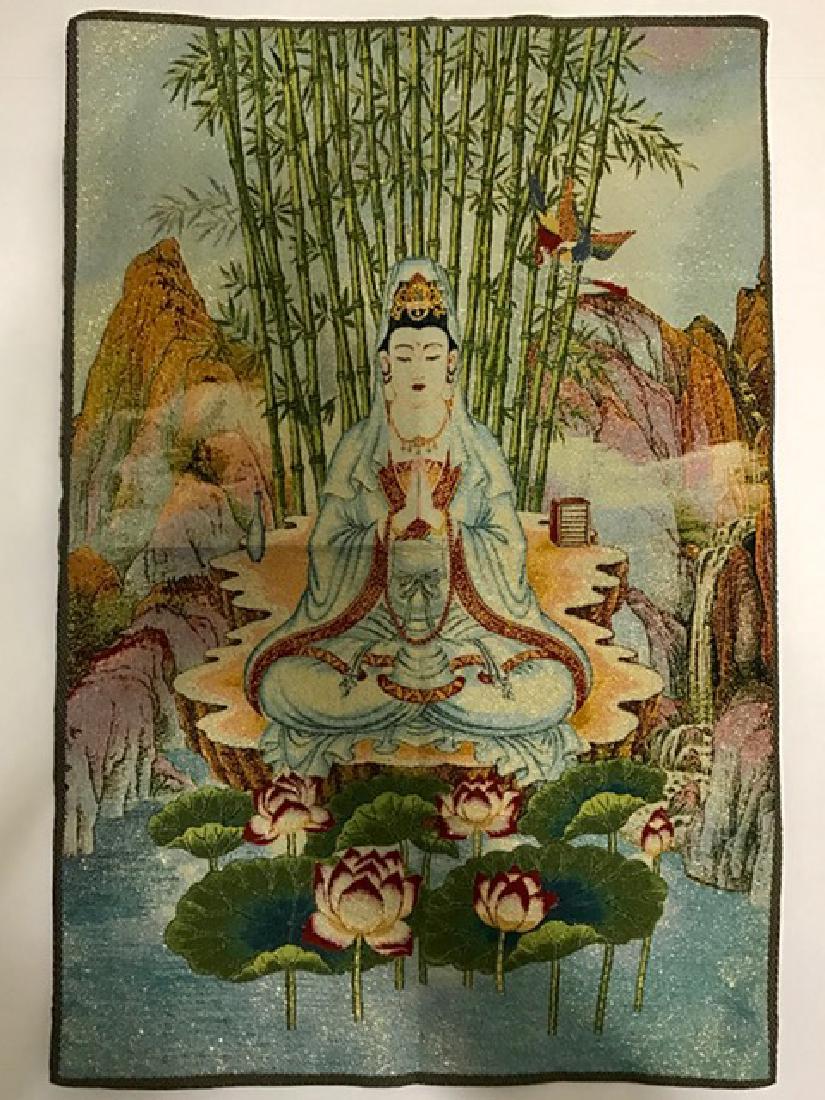 Vintage Handmade Chinese Silk Embroidery 16” x 24”: Beautiful Piece – 16” x 24”