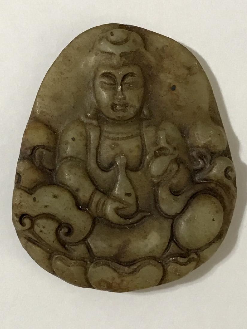 19th Century Green Jade QUAN YIN Buddha Carving: Hand Carved – Great Piece