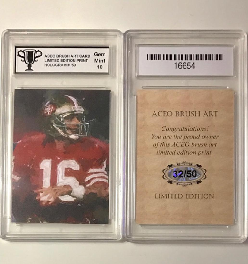 Very RARE Brush Art JOE MONTANA Football Card: Limited Edition/Numbered 32 of 50 - Gem Mint 10 VERY Hard to Find - MUST SEE ALL PHOTOS