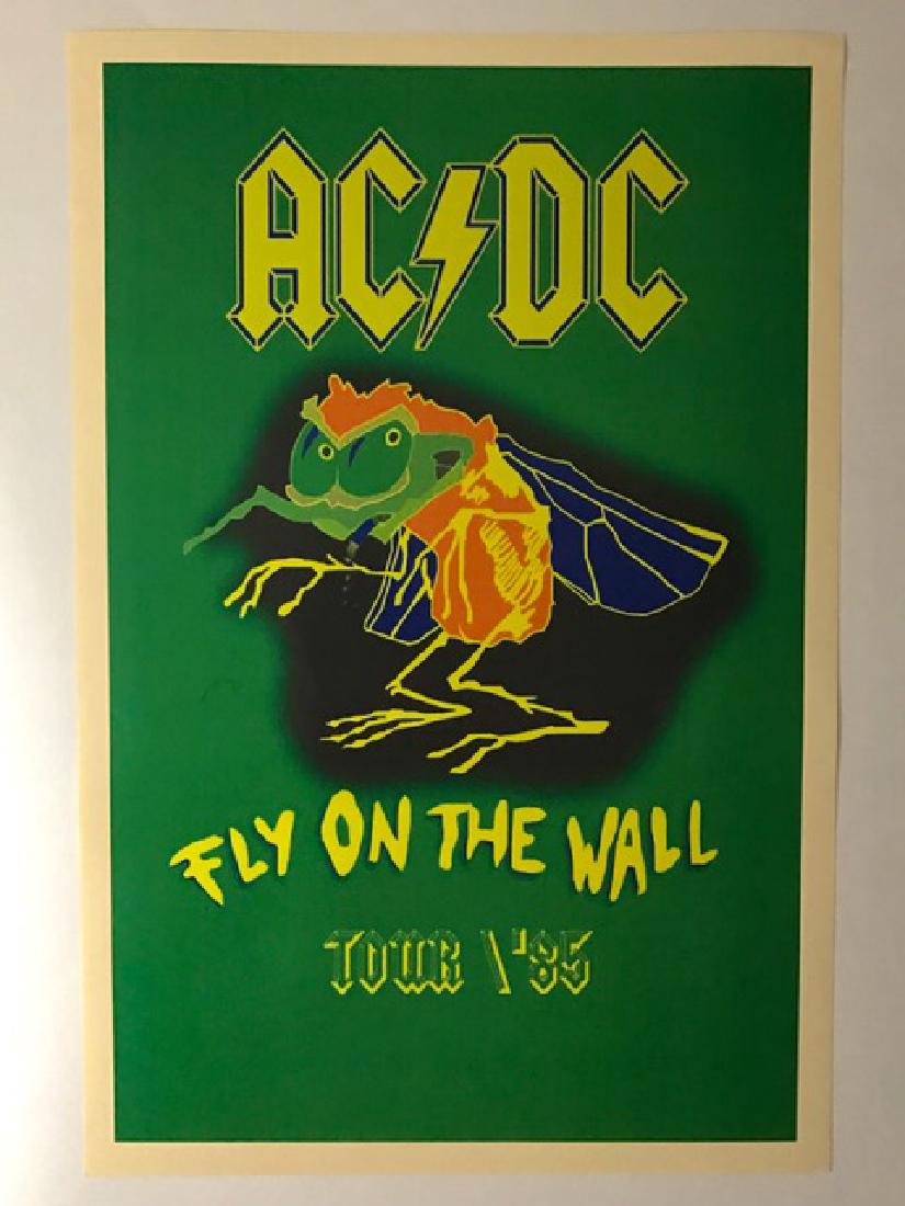 1985 AC/DC “Fly on the Wall” Tour Concert Poster: Fly on the Wall Tour – 12” x 18” – Print Date Unknown