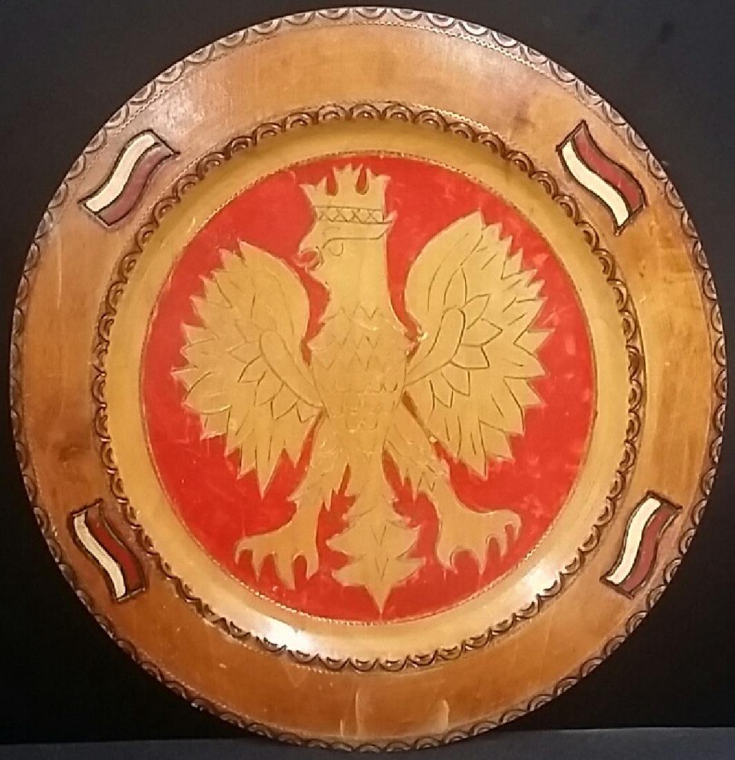 Hand Carved Vintage Russian Eagle Platter: Hand Carved Vintage Russian Eagle Platter