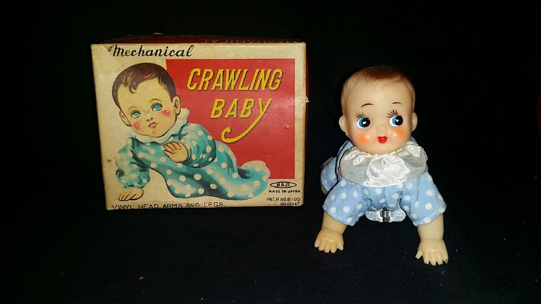 Vintage Japanese Crawling baby Wind Up Toy: Works Great, With Orignal Box. Purschased From original Owner