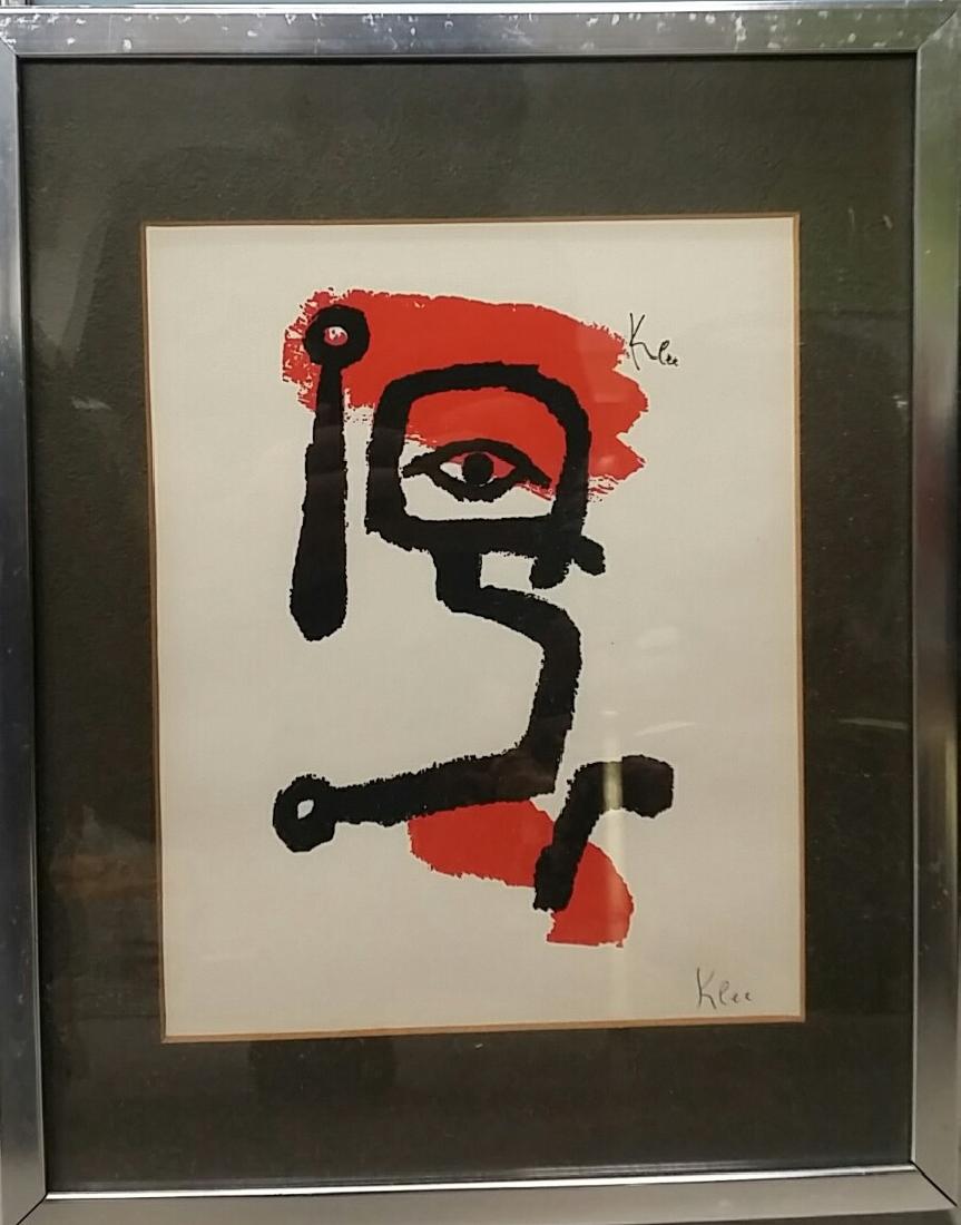Vintage Pencil Signed Paul Klee Lithograph: Frame 15" x 12"