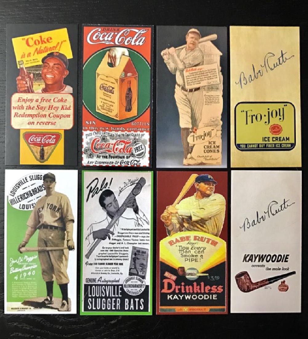 BABE RUTH/MAYS/DIMAGGIO Advertising Baseball Cards: GREAT LOT OF 4