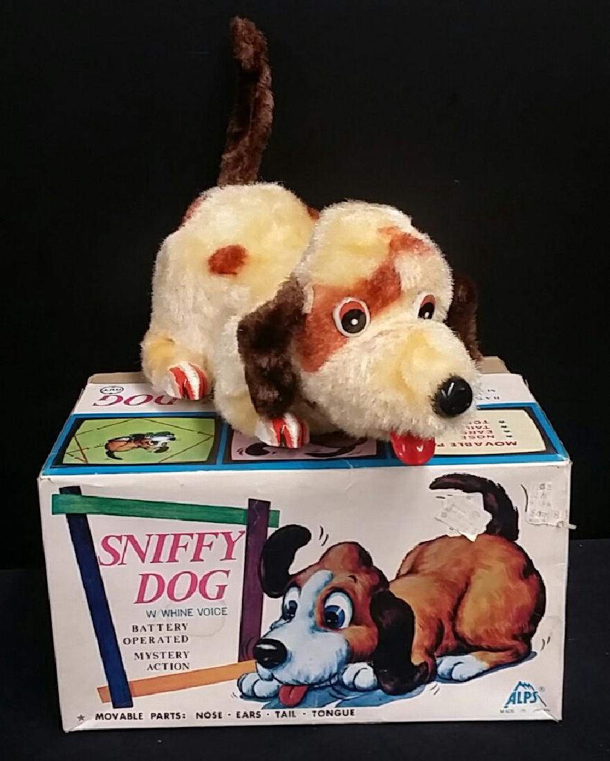Vintage ALPS Sniffy Dog Toy: With Orignal Box, This toy looks like it was never used.