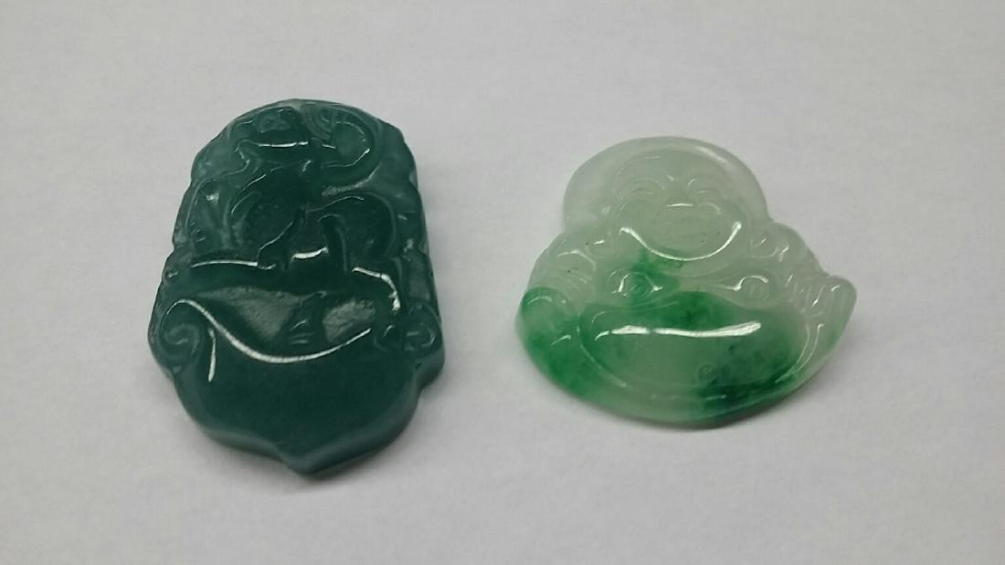 Pair Of Vintage Chinese Jade Amulets: Pair Of Vintage Chinese Jade Amulets